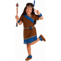 Costume da indiana marrone e blu per bambina