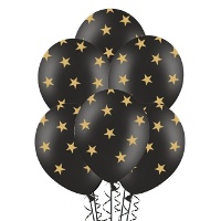 Palloncini in lattice con stelle dorate da 30 cm - PartyDeco - 50 pezzi