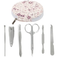 Set da manicure rotondo a fiori - 7 pezzi