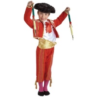 Costume da torero rosso e oro per bambini