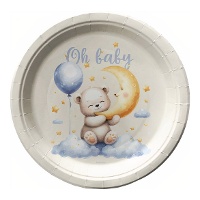 Piatti Oh Baby con stelle da 18 cm - 8 pezzi
