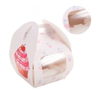 Scatola per cupcake rosa Helsinki per 1 cupcake 9,5 x 9,5 x 12 cm - Pastkolor