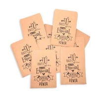 Sacchetti di carta kraft con frase di ringraziamento 15 x 10 cm - 20 pezzi.