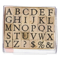 Timbri alfabetici lettere maiuscole e simboli 0,9 x 3 cm - 30 pezzi.