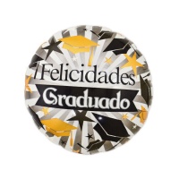 Palloncino di congratulazioni per laureati rotondo grigio da 45 cm