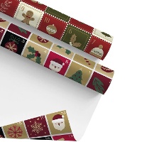 Carta da regalo di Natale a quadri 2 x 0,70 m - 1 unità