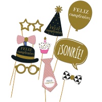 Kit per photobooth di compleanno - 10 pezzi