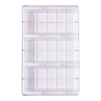 Stampo per tavolette di cioccolato di 15 x 7 x 2 cm - Decora - 3 cavità