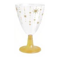 Coppa da 220 ml con stelle dorate per vino o acqua - 3 pezzi