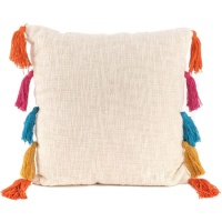 Cuscino con pompon multicolore da 60 cm