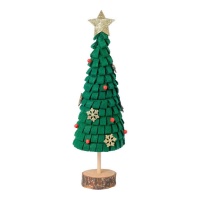 Albero di Natale in feltro da 36 cm con stelle dorate