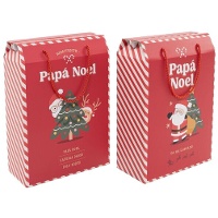 Scatola regalo di 35 x 24 x 11 cm di Babbo Natale con manici - 1 unità