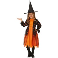 Costume strega con ragni da bambina