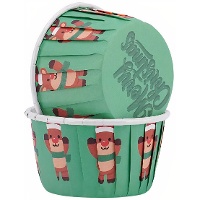 Capsule per cupcakes di 5 cm con renne natalizie - 50 pezzi
