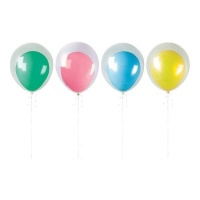 Kit di palloncini assortiti con vernice trasparente - 24 pz.