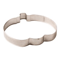 Stampo a forma di zucca in acciaio inox microforato 24 x 22 x 3,5 cm - Decora
