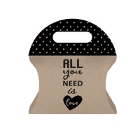 Scatolina valigia in cartone kraft All you need is Love - 12 unità