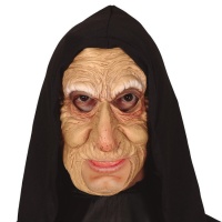 Maschera in lattice di donna anziana con cappuccio