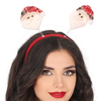 Cerchietto di Babbo Natale con cappello a quadri