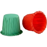 Capsule per cupcakes rosse e verdi increspate da 3,5 cm - Decora - 35 pezzi