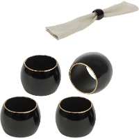 Anello per tovagliolo Royal nero - 4 pezzi
