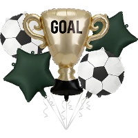 Bouquet di palloncini a forma di coppa di calcio - 5 pezzi
