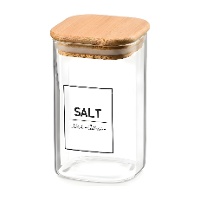Vaso di 1,2 L in borosilicato con coperchio in bambù Salt