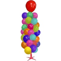 Colonna per palloncini con base triangolare da 1,75 m - 14 pezzi - Liragram