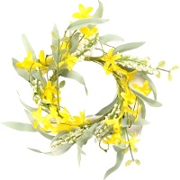 Corona decorativa per candela gialla da 20 cm