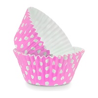 Pirottini per cupcake rosa a pois - 24 pezzi
