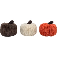 Mini zucche in maglia da 9 x 7 cm - 3 pezzi