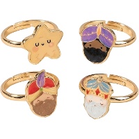 Set di 4 anelli regolabili Re Magi per bambini