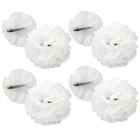 Garofano bianco con molletta - 48 unità