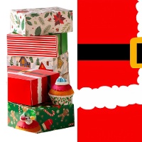 Scatola per dolci di Babbo Natale di 18 x 13,5 x 7,5 cm - Decora
