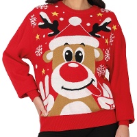 Maglione natalizio con renna per donna