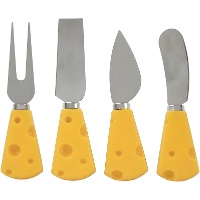 Coltelli per formaggio con manico giallo - 4 unità