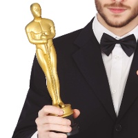 Statuetta cinematografica dorata - 32 cm
