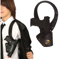 Fondina ascellare nera da poliziotto con pistola per bambini