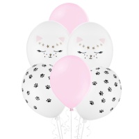 Palloncini in lattice a forma di gatto da 30 cm - PartyDeco - 6 pezzi