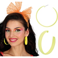 Orecchini a cerchio effetto neon - 1 paio