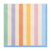 Tovaglioli a righe pastello 16,5 x 16,5 cm - confezione da 20