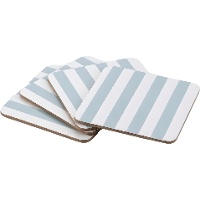 Sottobicchieri a righe verde acqua - set da 4