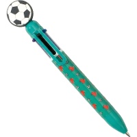Penna multicolore con pallone da calcio