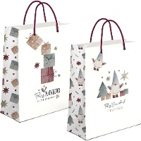 Borsa regalo di Natale vintage 32 x 26 x 10 cm - 1 unità