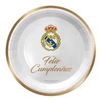 Piatti Real Madrid 'Buon Compleanno' 23 cm - 8 pezzi