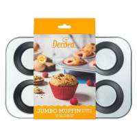 Stampo in acciaio per muffin 34 x 22 cm - Decora - 6 cavità