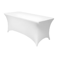 Tovaglia elasticizzata bianca per tavolo 1,80 x 0,76 x 0,75 m