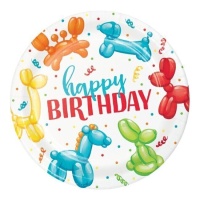 Piatti Party Balloon Animals da 23 cm - 8 unità