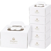 Scatola per torta 30 x 30 x 15,5 cm con fondo bianco - Hilarious - 5 pezzi