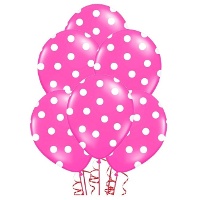 Palloncini in lattice con punti bianchi di 30 cm - PartyDeco - 50 unità